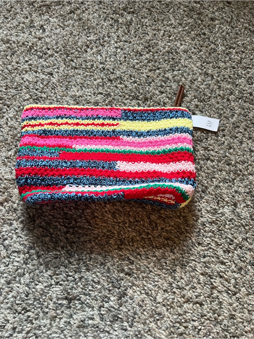 Gap Multicolor Crochet Zip Pouch